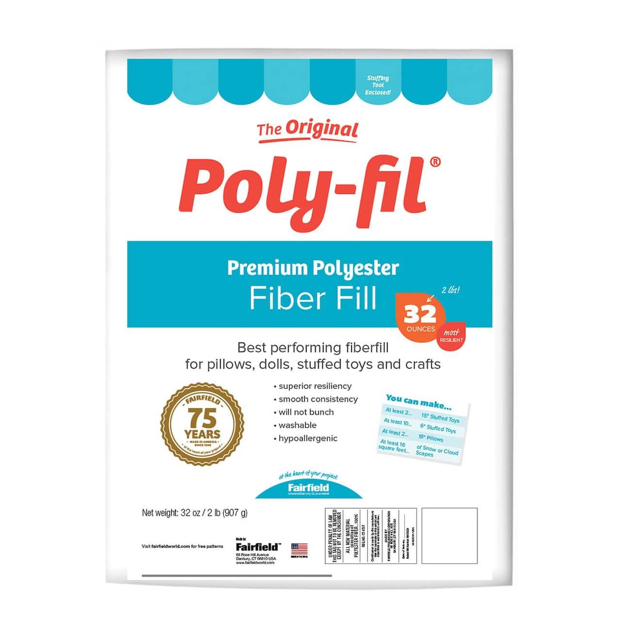 The Original Poly-fil® Premium Fiber Fill Bag, 32oz.